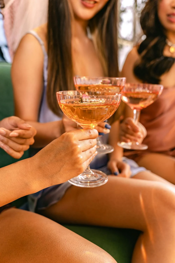 A group of people enjoys a bachelorette party